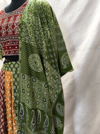 Atrangi Multicolour Ajrak Chaniya Choli with Green Dupatta