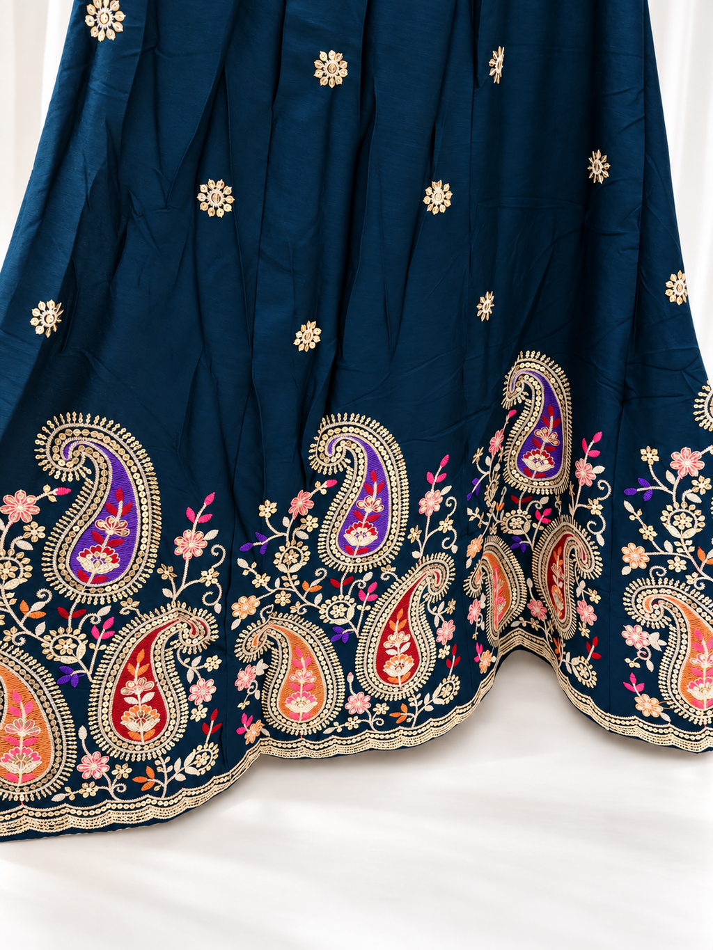 Kajrare Blue Mango Paisley Embroidered Chaniya Choli product detail