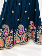 Kajrare Blue Mango Paisley Embroidered Chaniya Choli product detail