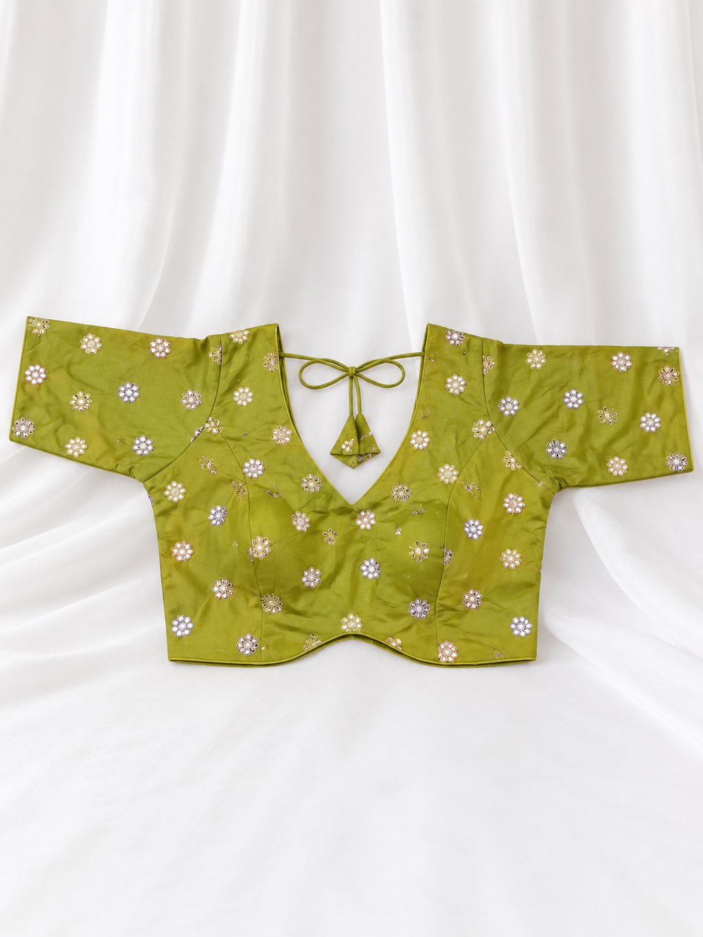 Kajrare Parrot Green Mango Paisley Embroidered Chaniya Choli product detail