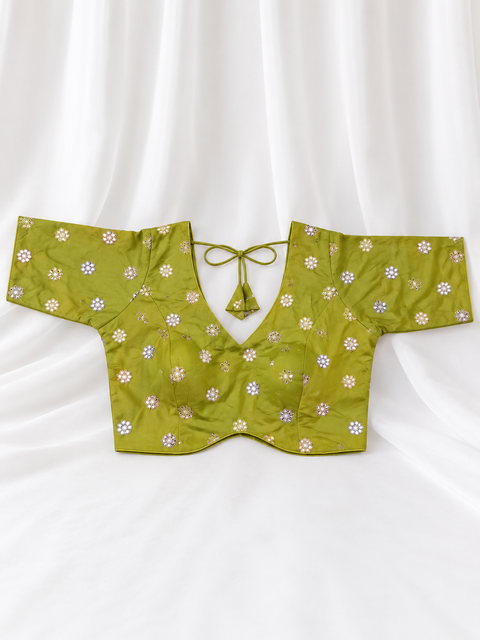 Kajrare Parrot Green Mango Paisley Embroidered Chaniya Choli product detail
