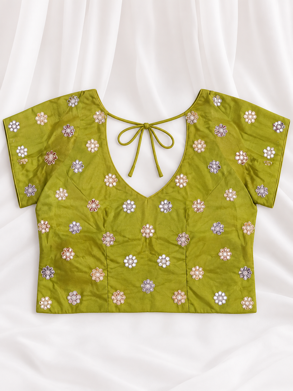 Kajrare Parrot Green Mango Paisley Embroidered Chaniya Choli product detail