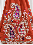 Kajrare Orange Mango Paisley Embroidered Chaniya Choli product detail
