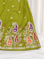Kajrare Parrot Green Mango Paisley Embroidered Chaniya Choli product detail