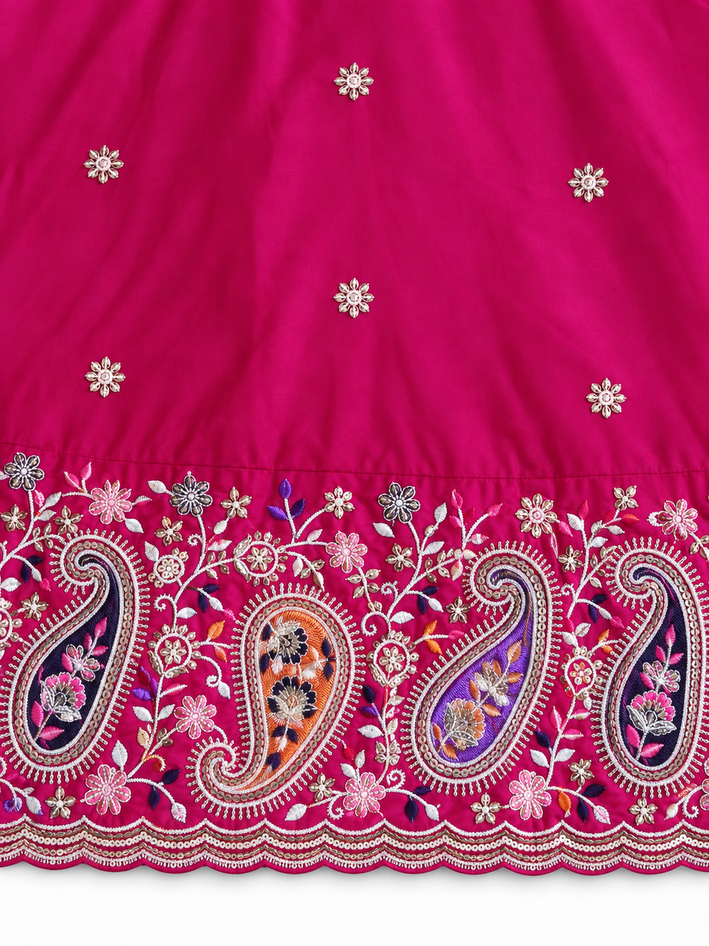 Kajrare Pink Mango Paisley Embroidered Chaniya Choli product detail