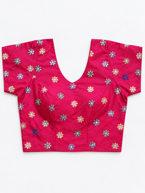 Kajrare Pink Mango Paisley Embroidered Chaniya Choli product detail