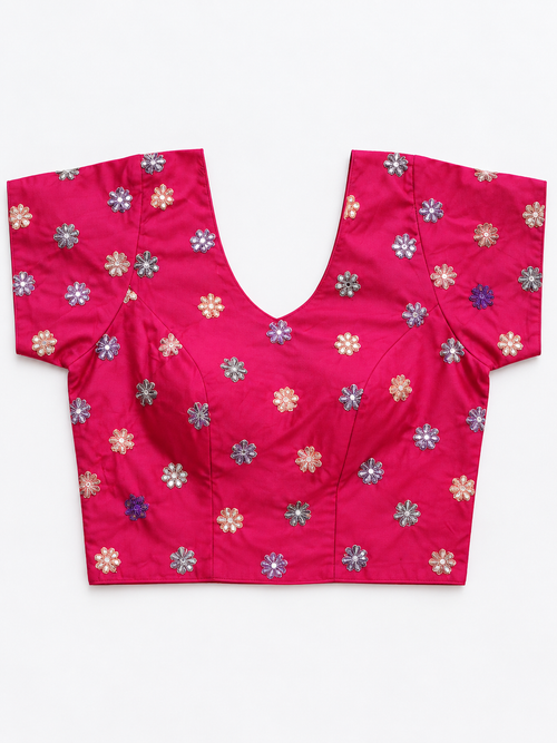 Kajrare Pink Mango Paisley Embroidered Chaniya Choli product detail