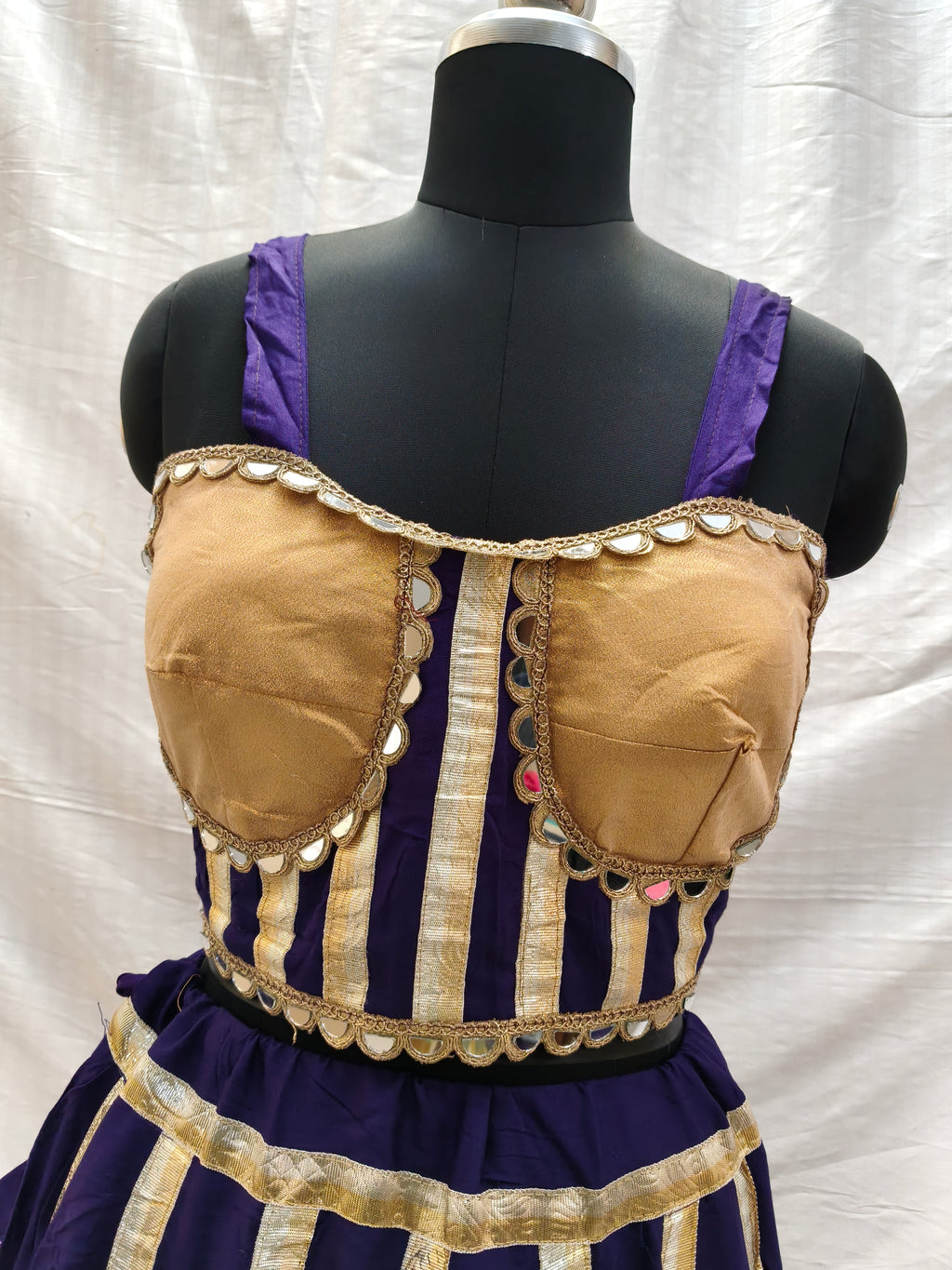 Rajwadi Gota Kali Chaniya Choli – Purple & Gold