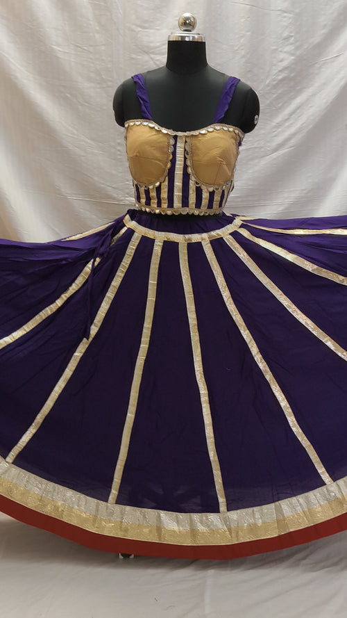 Rajwadi Gota Kali Chaniya Choli – Purple & Gold