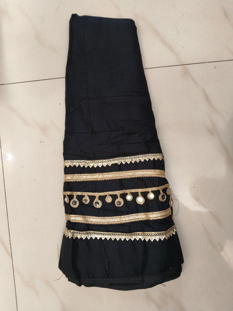 Baarish Ki Boondein Black Ghagra with Golden Gota Patti & Coin Accent | Navratri Garba Skirt / Lehenga
