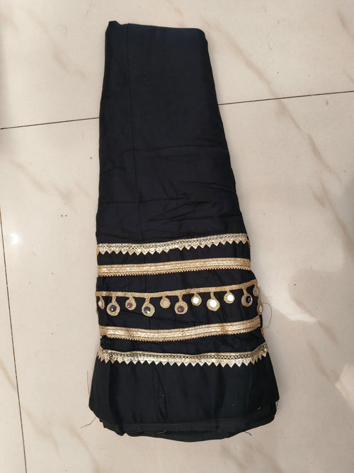Baarish Ki Boondein Black Ghagra with Golden Gota Patti & Coin Accent | Navratri Garba Skirt / Lehenga