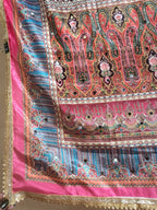 Rang Barse Pink Mirror Work Dupatta