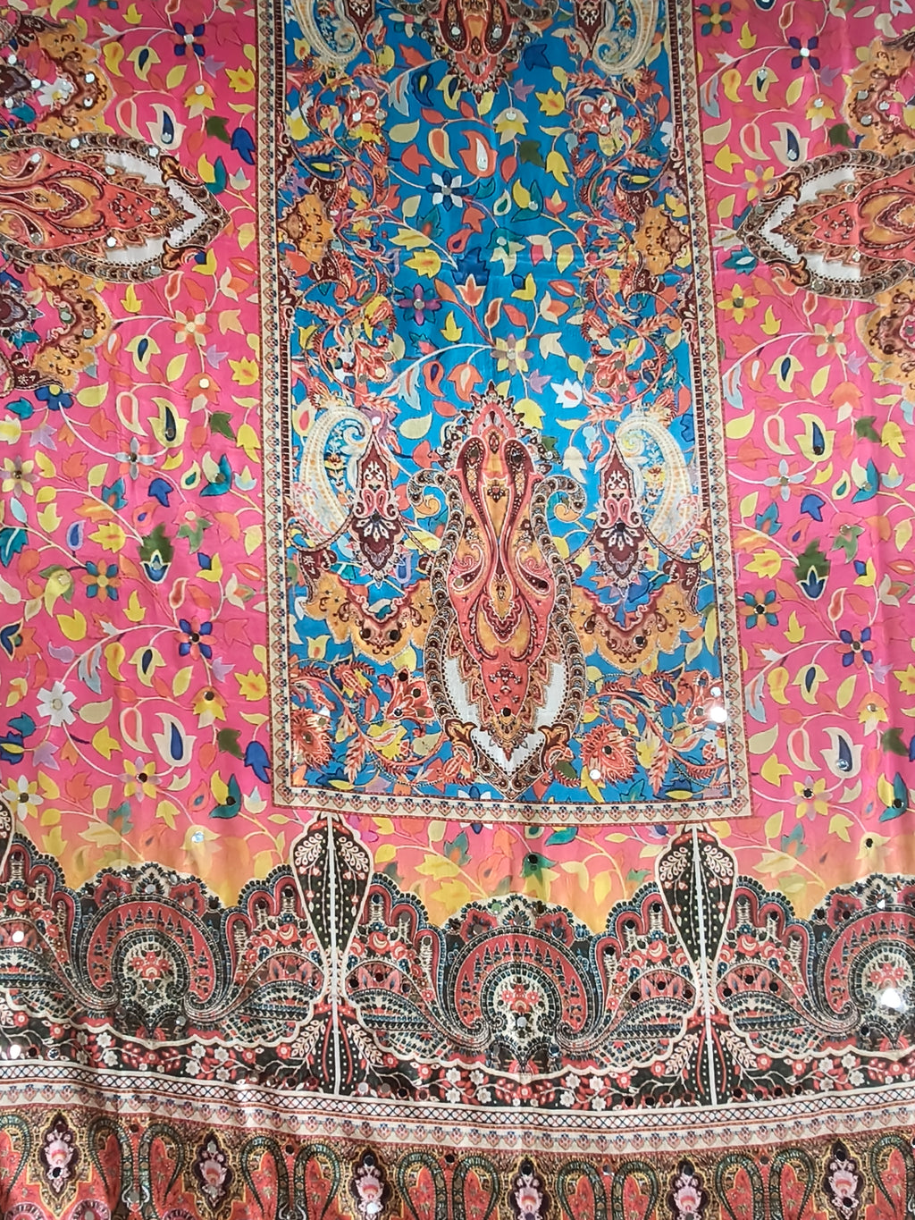 Rang Barse Pink Mirror Work Dupatta