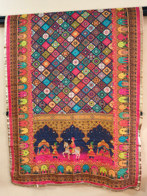 Bole Chudiyan Multicolour Mirror Work Dupatta