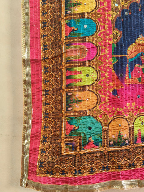 Bole Chudiyan Multicolour Mirror Work Dupatta