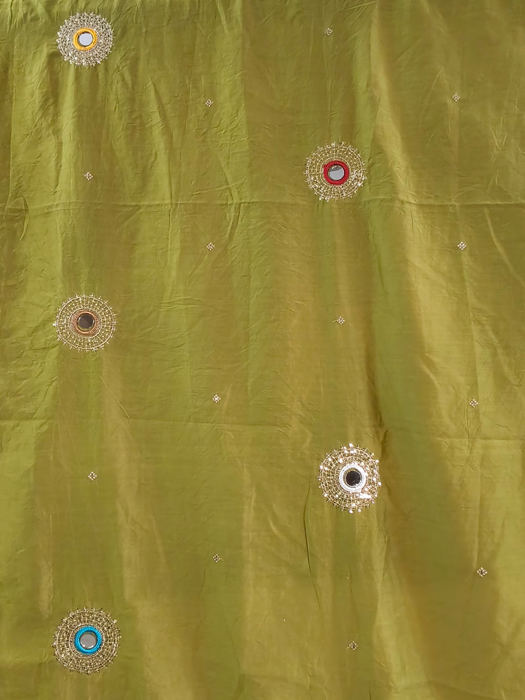 Mehendi Green Mirror Work Dupatta