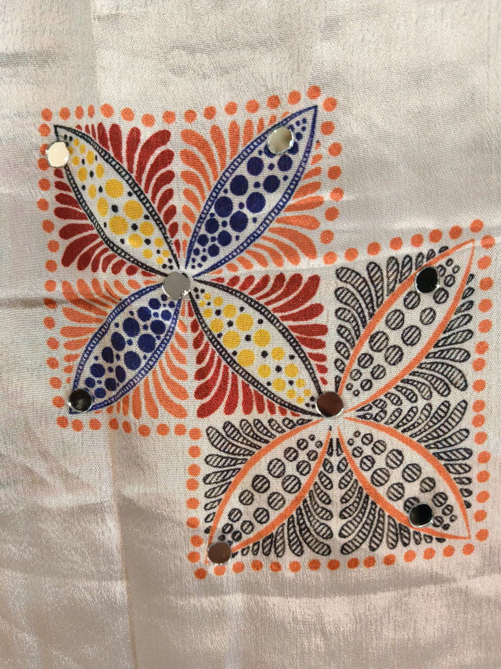 Mor Pankh White Mirror Work Dupatta