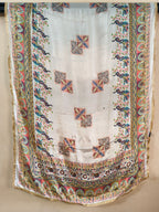 Mor Pankh White Mirror Work Dupatta
