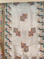 Mor Pankh White Mirror Work Dupatta