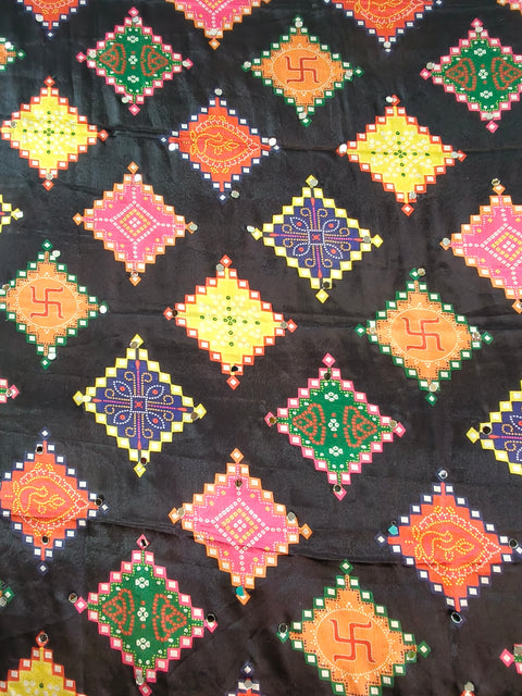 Navrang Black Mirror Work Dupatta
