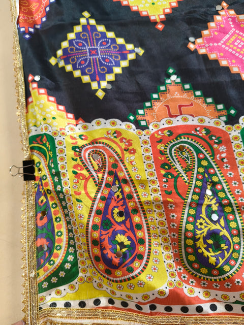 Navrang Black Mirror Work Dupatta