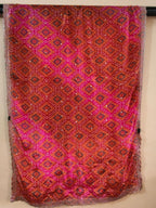 Gulabi Bandhani Mirror Work Dupatta