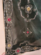 Hara Hara Dil Ko Churaye Dark Green Embroidered Dupatta