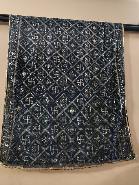Kaali Kaali Aankhein Black Dupatta with Golden Sequin Work | Navratri & Festive Wear