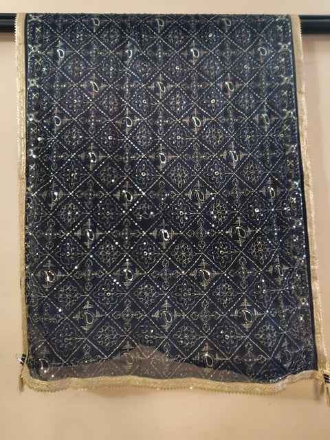 Kaali Sitara Black Sequin Work Dupatta