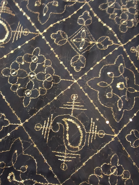 Kaali Sitara Black Sequin Work Dupatta