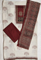 Gulnaar Ajrakh Dress Material