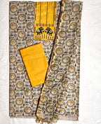 Double Hathi Dress Material yellow