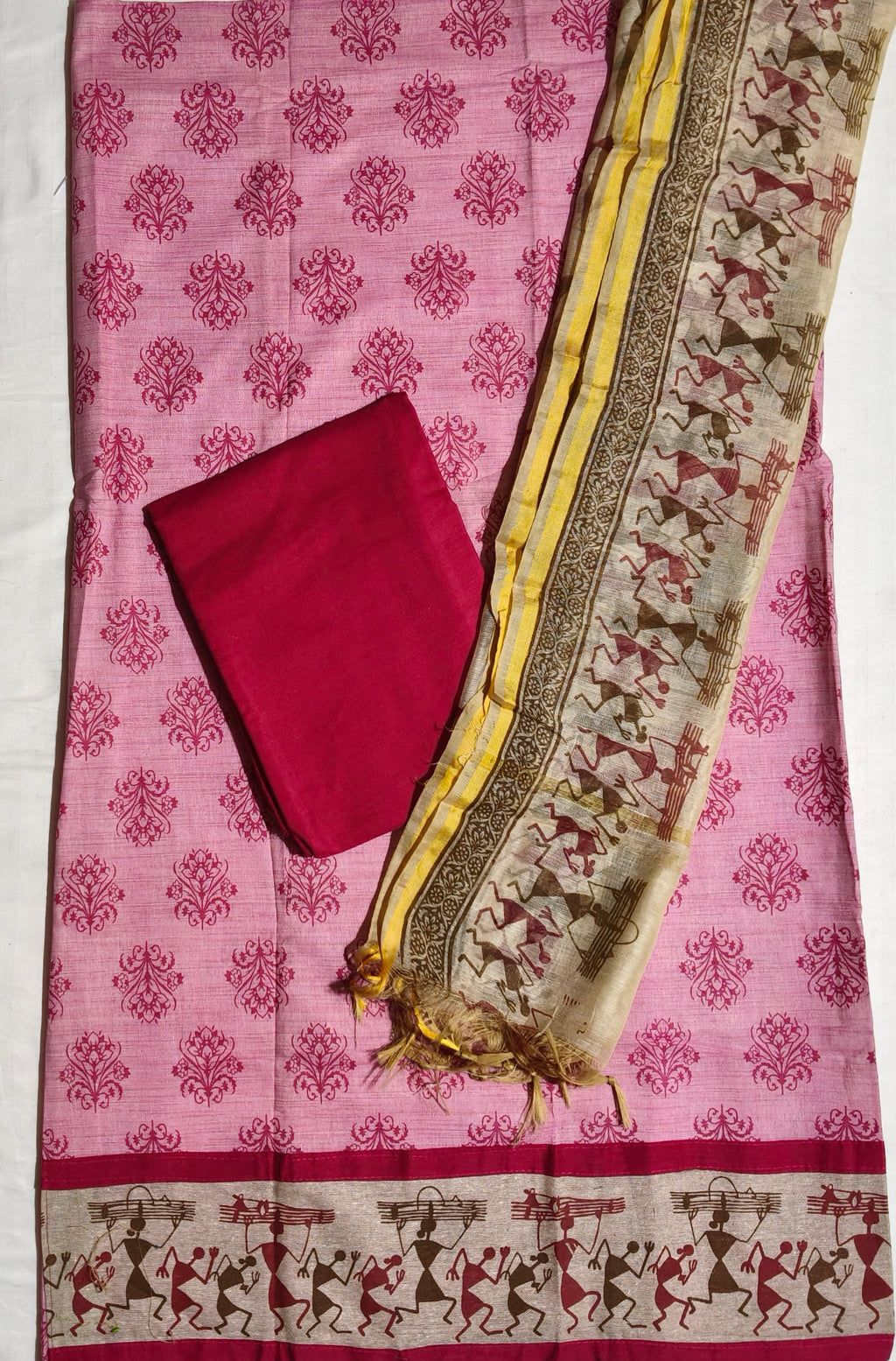 Gulabi Warli Raas Dress Material