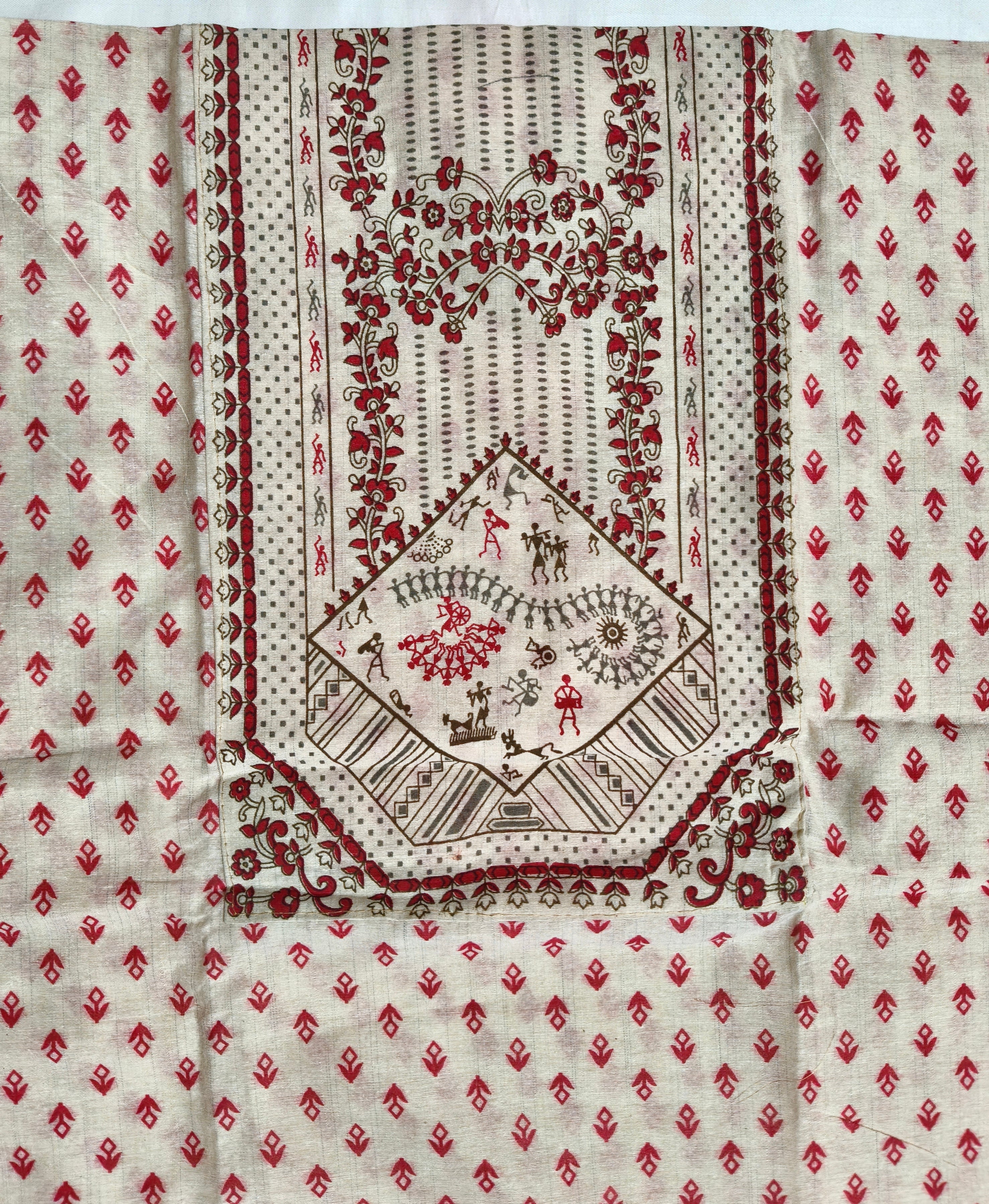 Laal Madhubani Dress Material