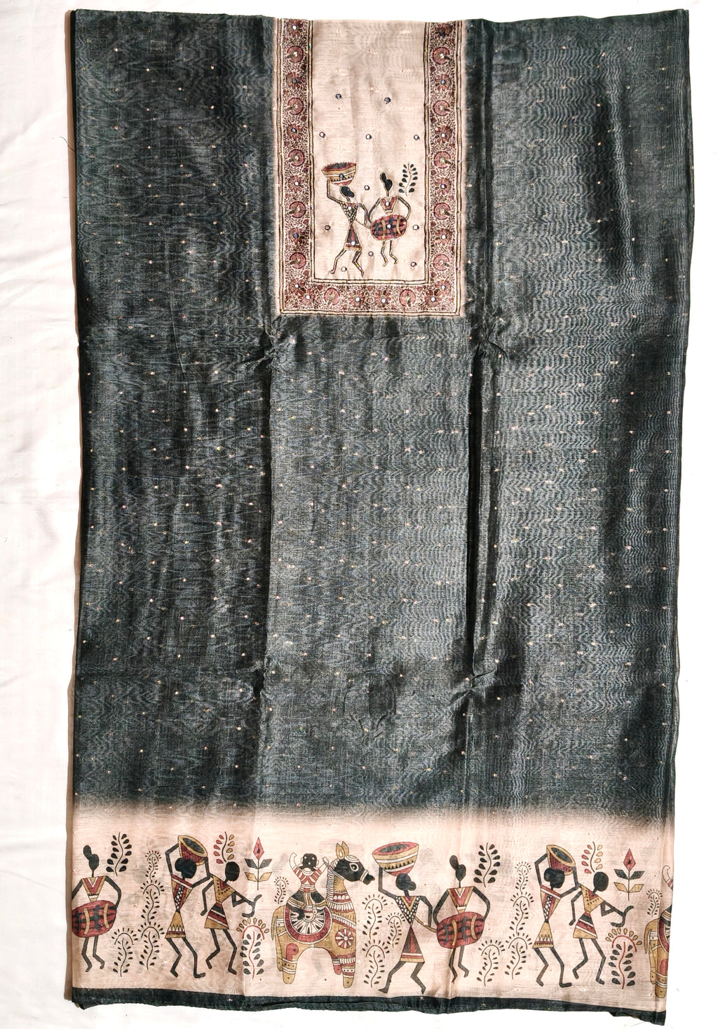 Kabil chanderi butti degital neck