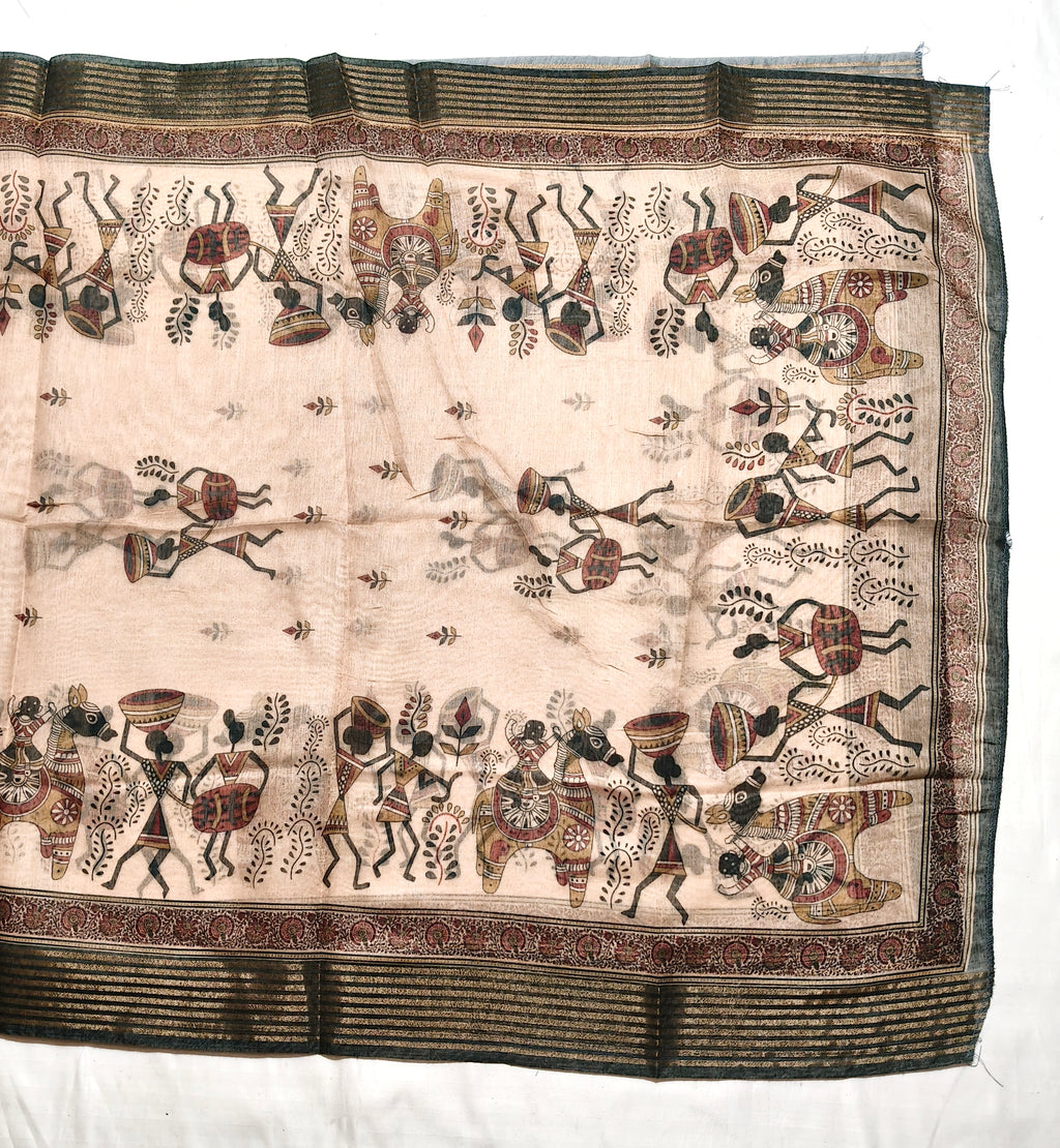 Kabil chanderi butti degital neck