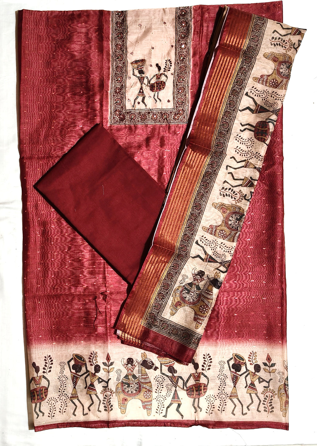 Kabil chanderi butti degital neck