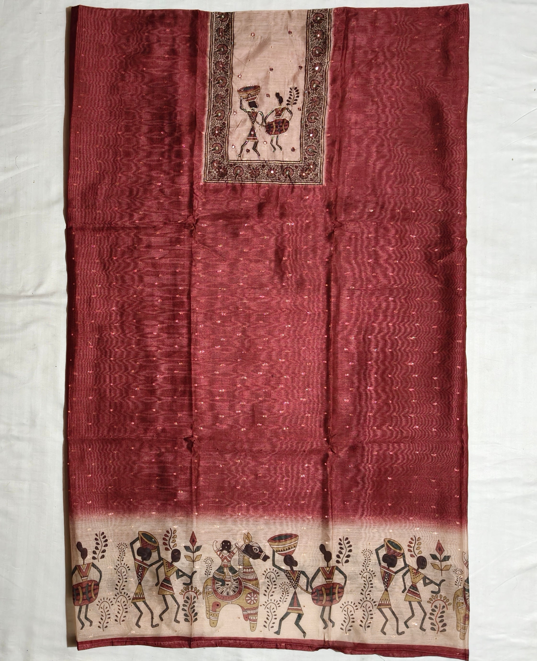 Kabil chanderi butti degital neck