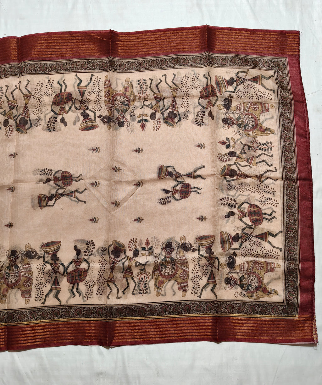 Kabil chanderi butti degital neck