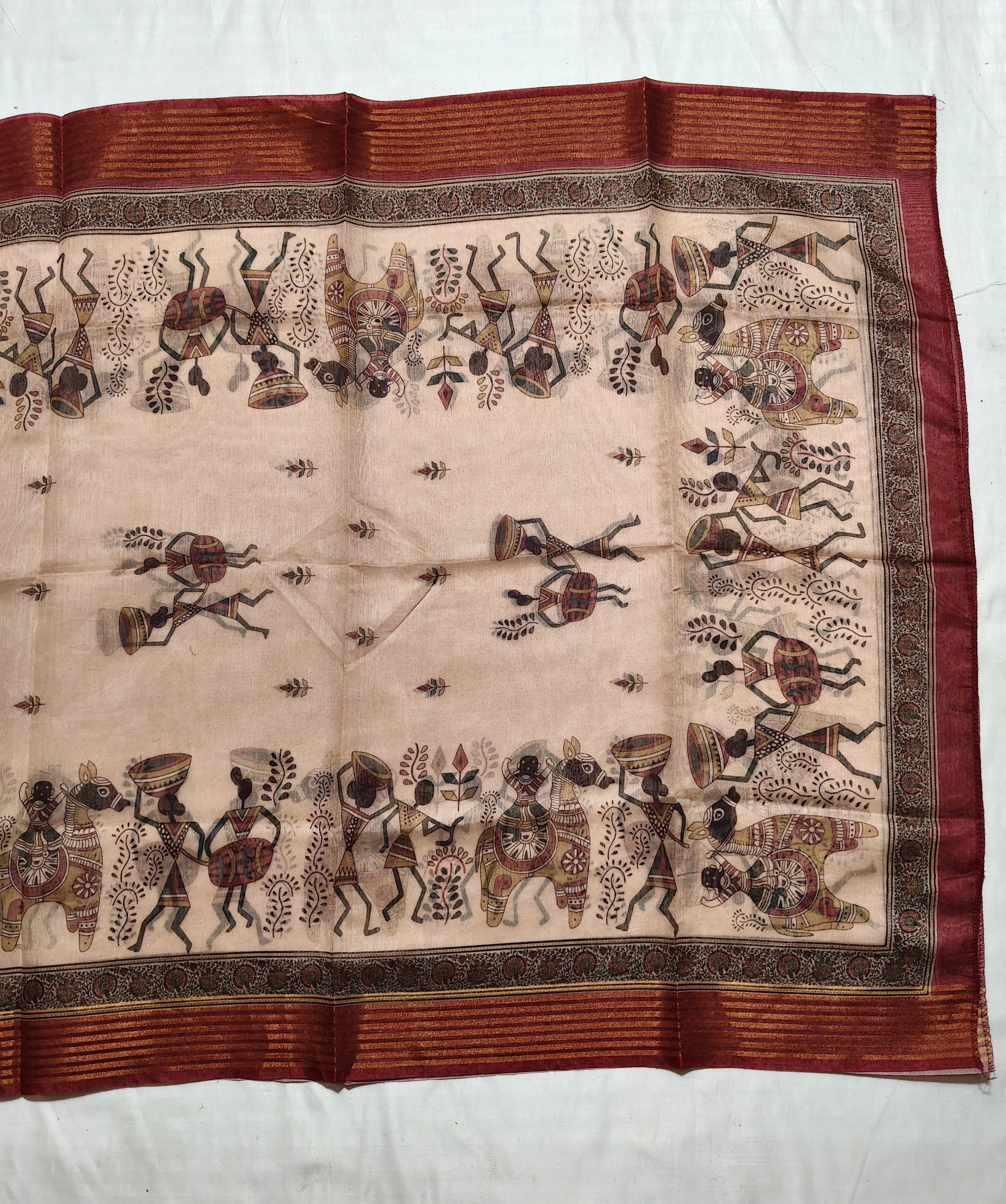 Kabil chanderi butti degital neck