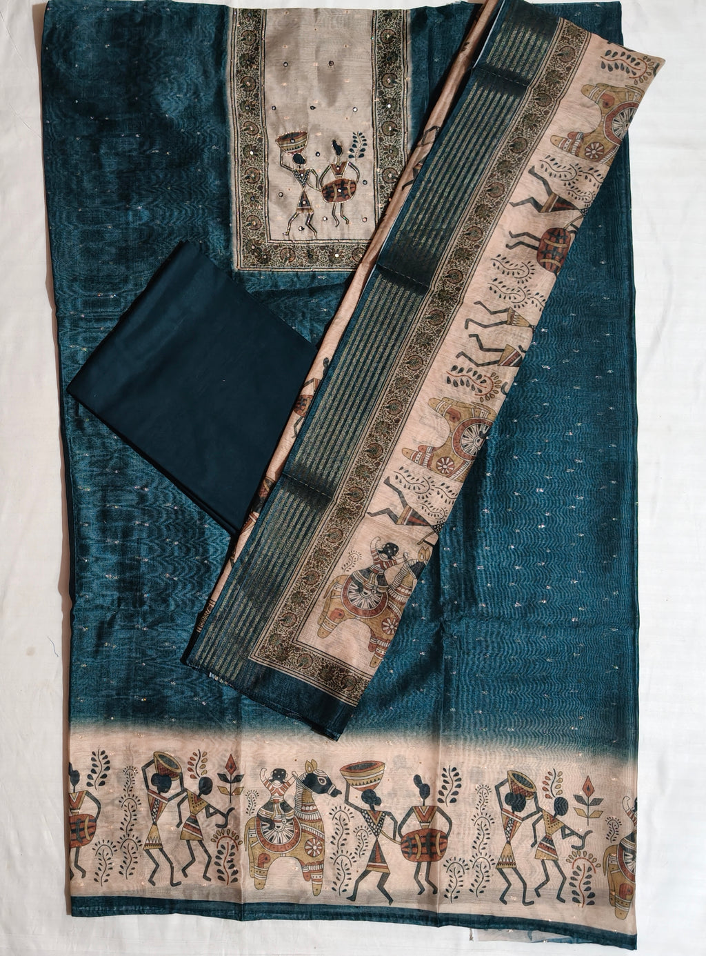 Kabil chanderi butti degital neck