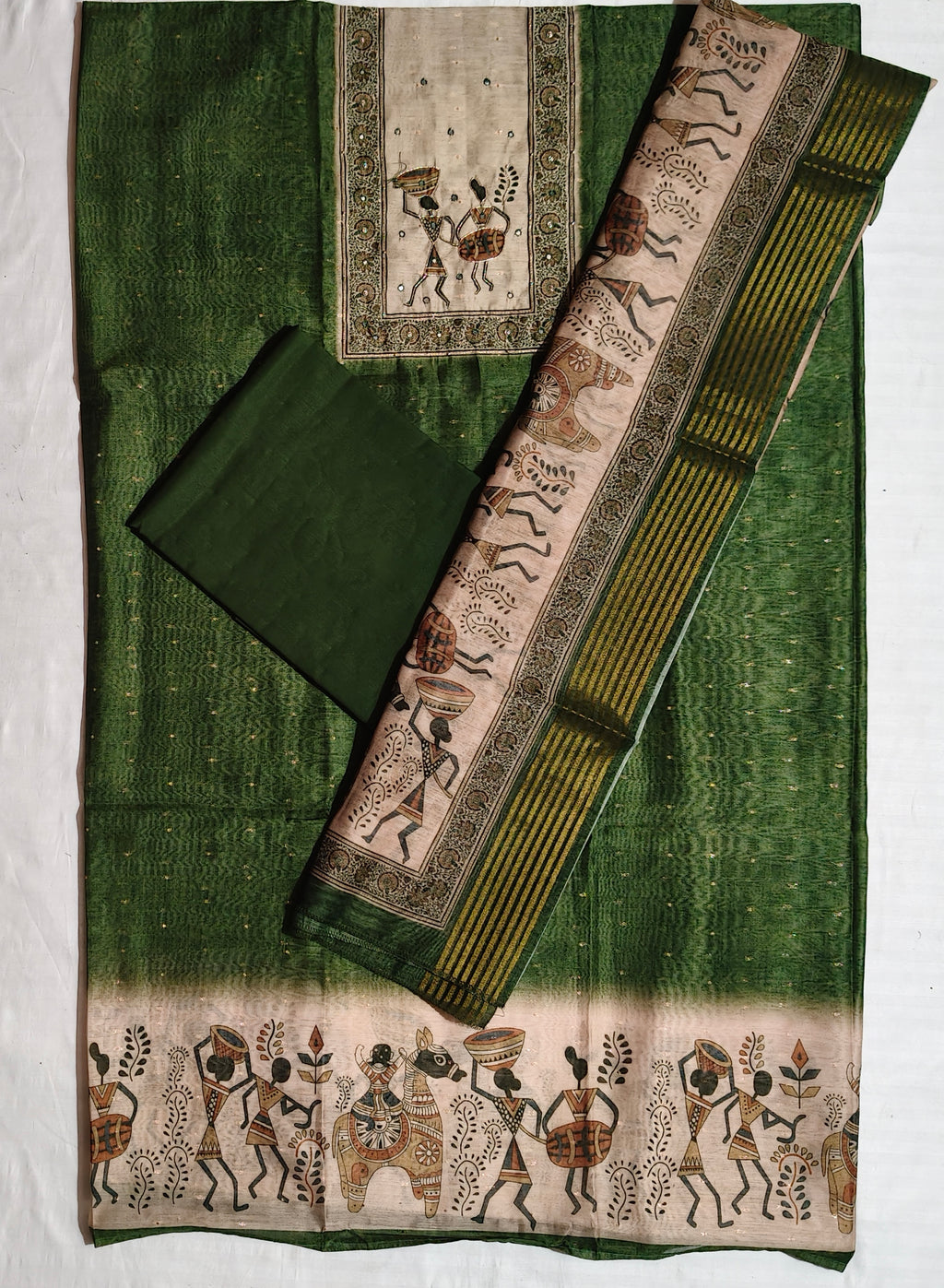 Kabil chanderi butti degital neck