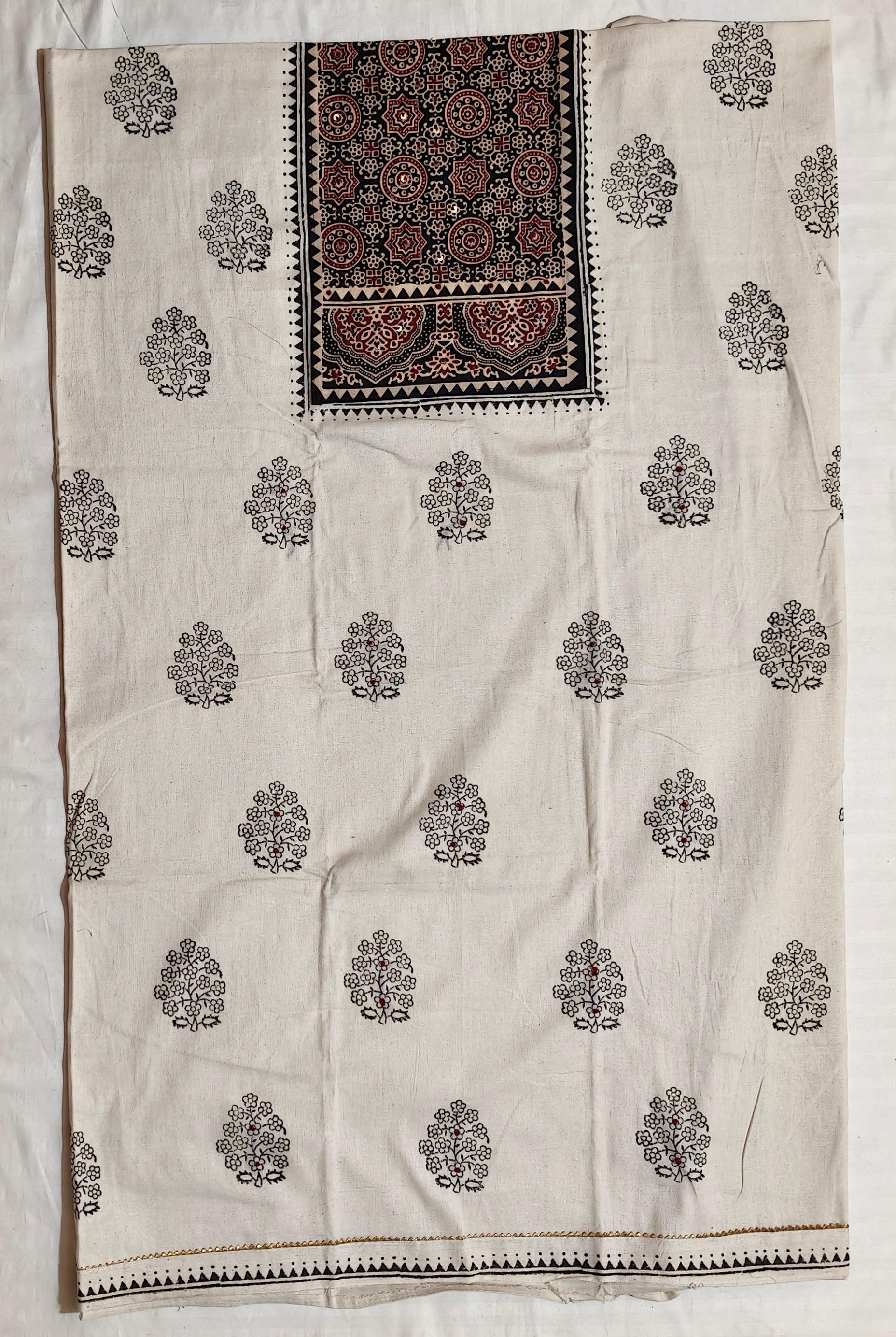 Noor-e-Ajrakh Dress Material