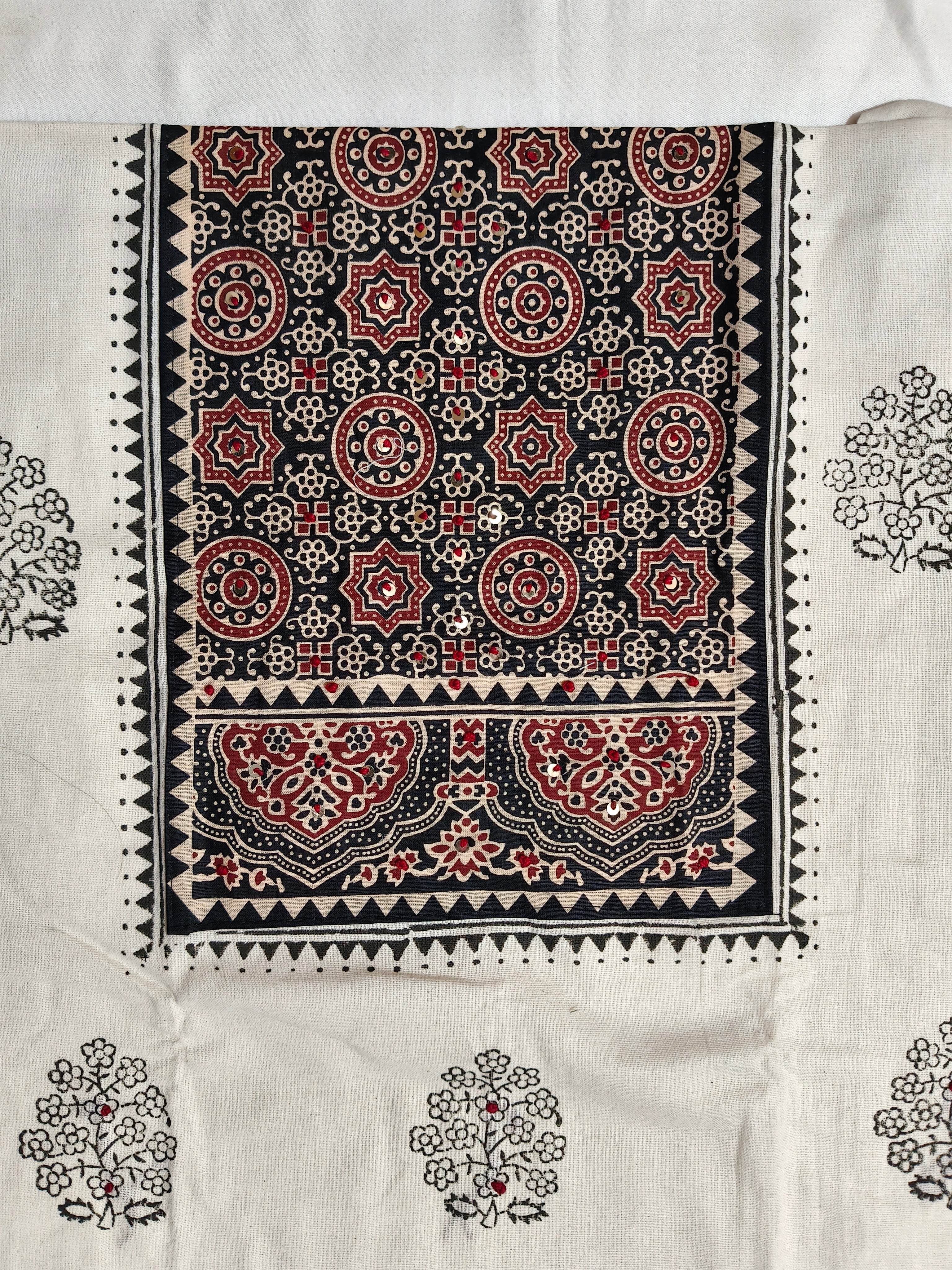 Noor-e-Ajrakh Dress Material