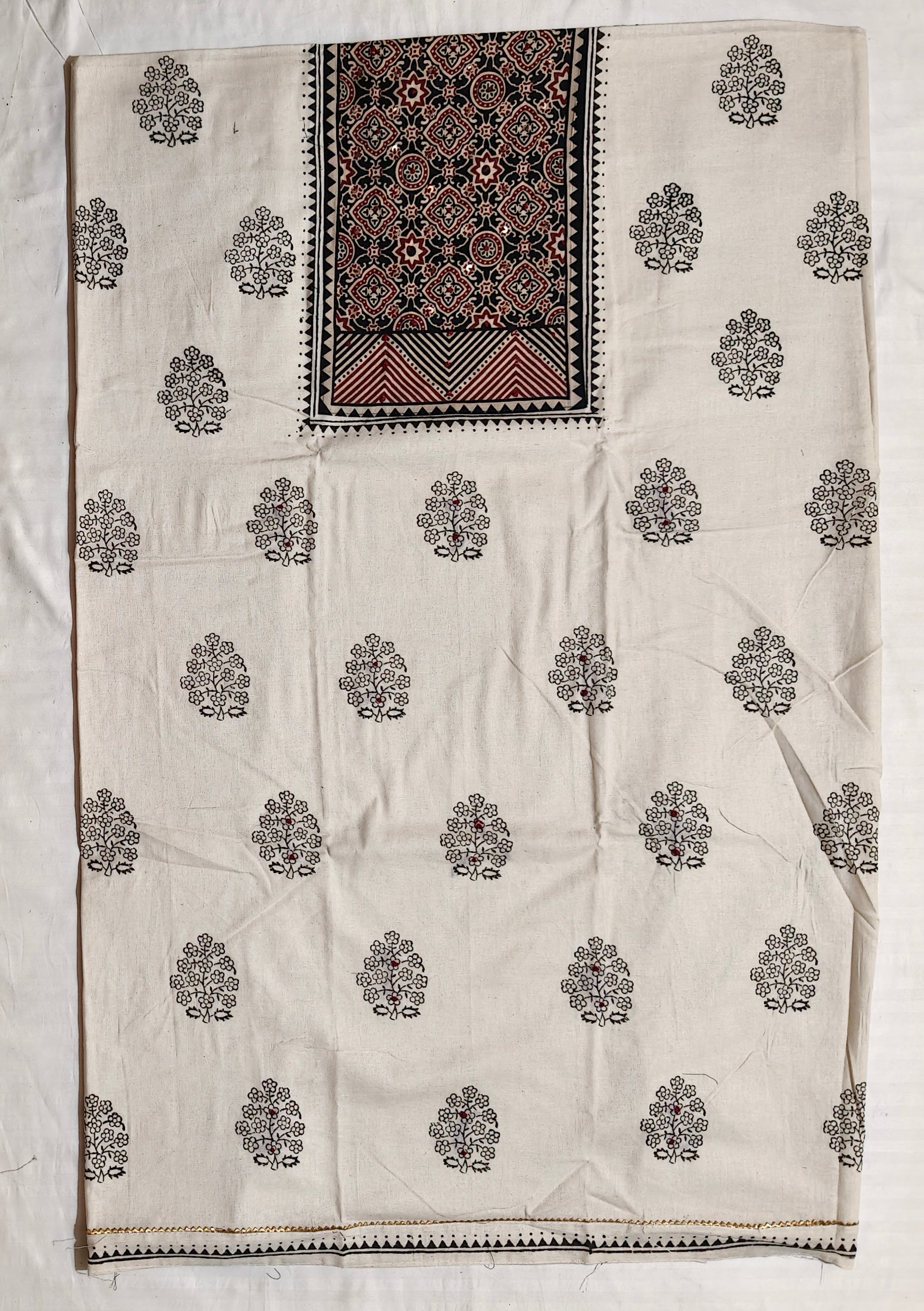 Noor-e-Ajrakh Dress Material