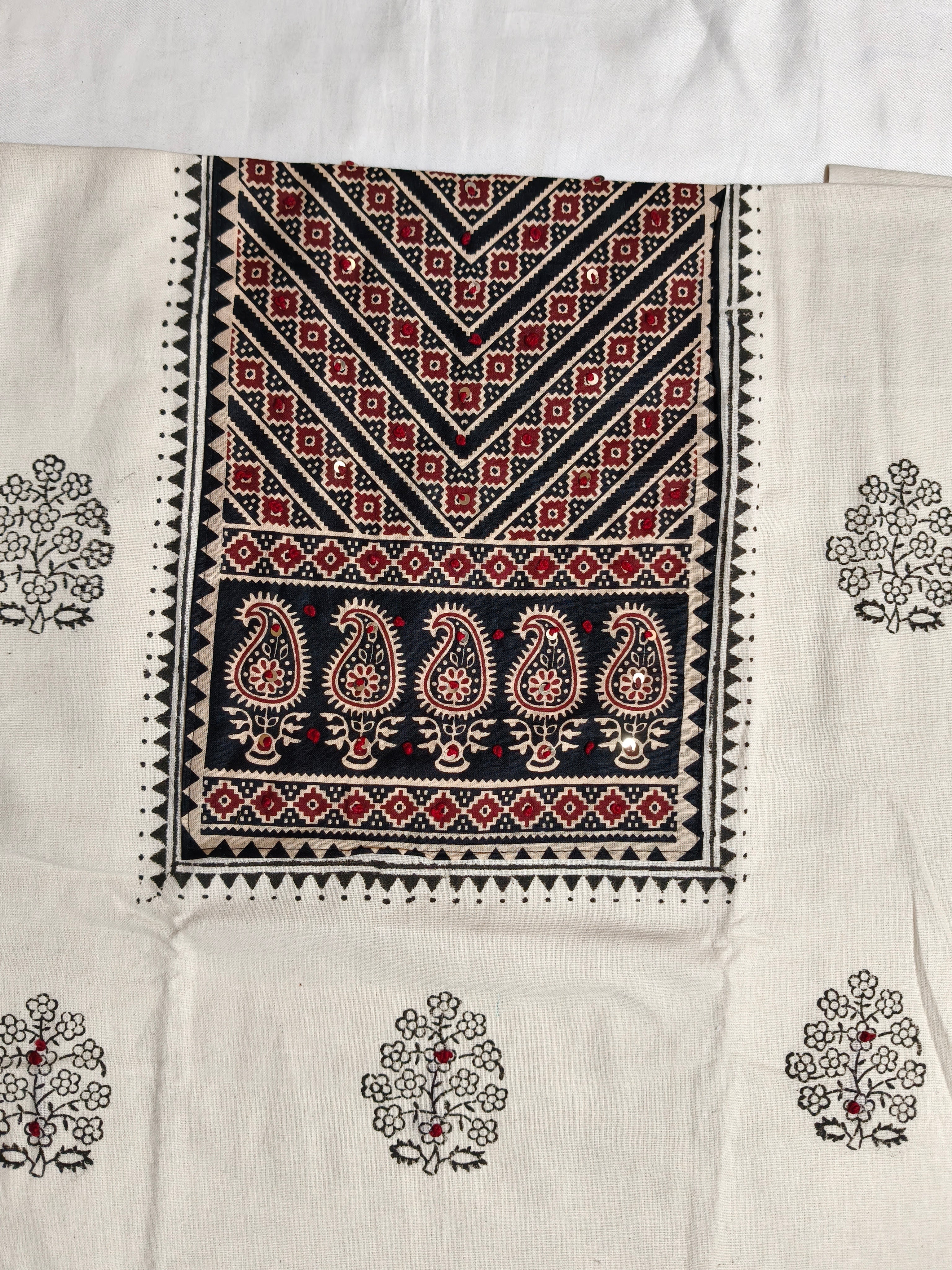 Noor-e-Ajrakh Dress Material