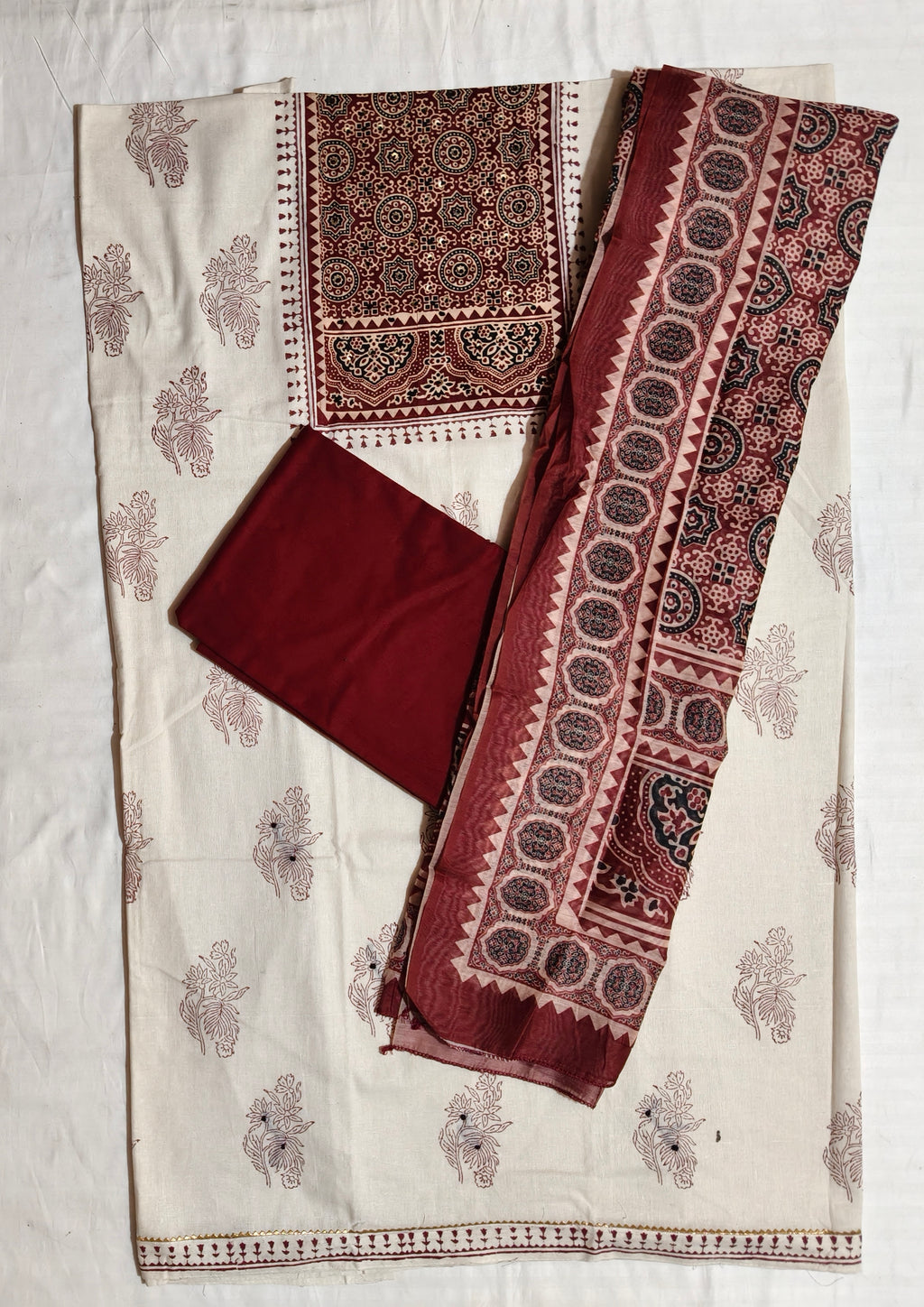 Noor-e-Ajrakh Dress Material