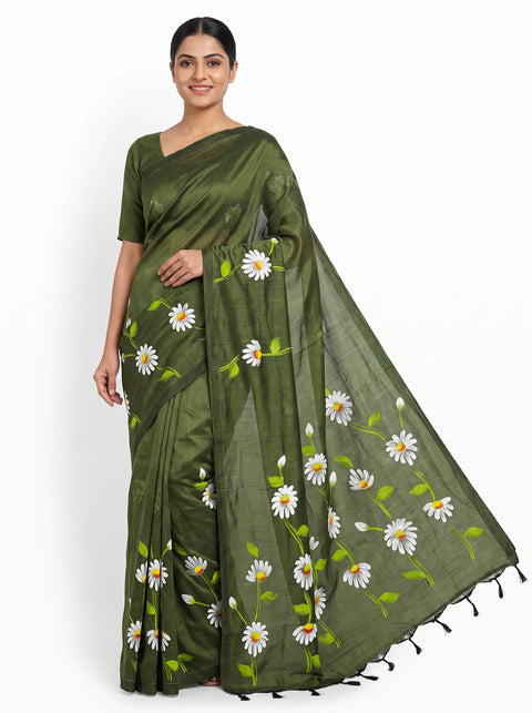 Khadi Hand Printed saree