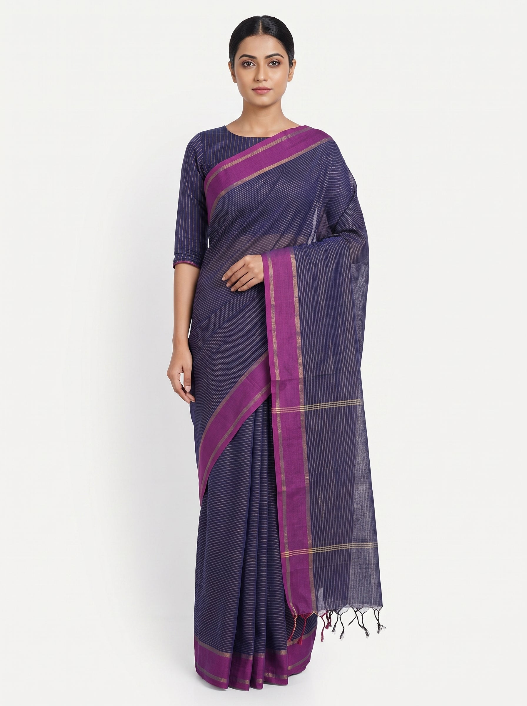 Khadi Strip Blue