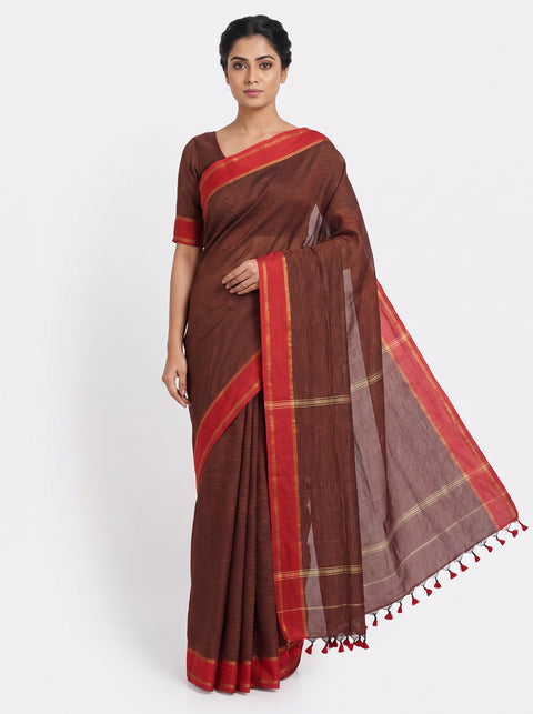 Khadi Striped Cotton  Saree